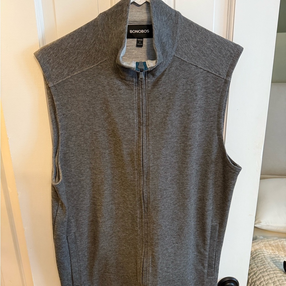 Bonobos Heather Gray Zip-Up Vest